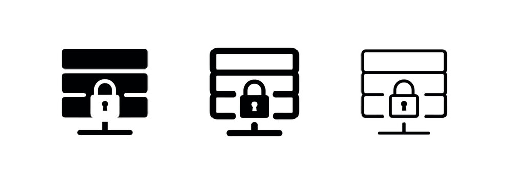 Secure Server Data Protection Icons