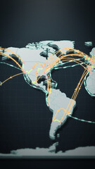 Global flight routes USA international connections animation vertical © DBFilms