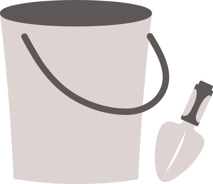 Bucket & Trowel barn and farm elements clipart illustration 
