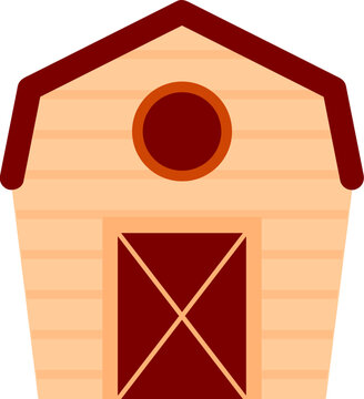 Barn and farm elements clipart illustration 