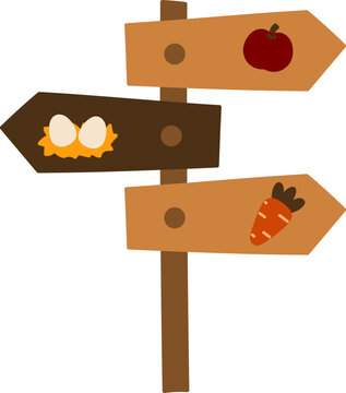farm Directional Sign barn and farm elements clipart illustration 