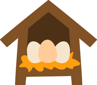 Coop barn and farm elements clipart illustration 