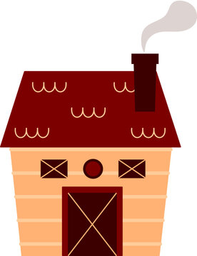 Farmhouse barn and farm elements clipart illustration 