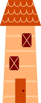 Silo barn and farm elements clipart illustration 