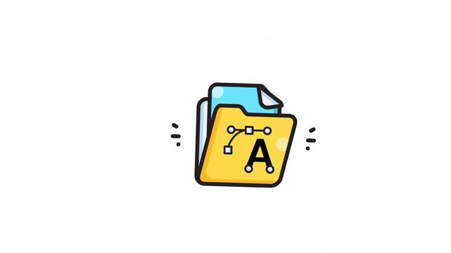 Blue yellow computer folder icon for design projects, graphic illustrations, or artistic letters requiring decorative elements in a modern style.