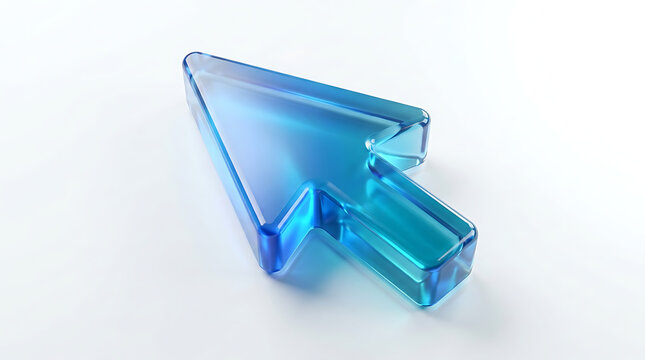 Translucent blue glass computer cursor arrow mouse