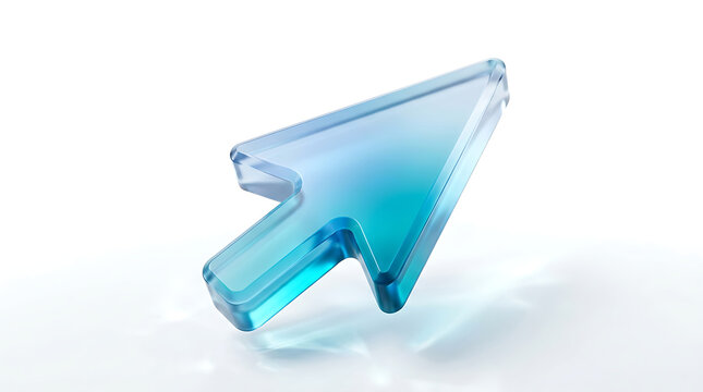 Frosted glass mouse cursor arrow blue pointer click