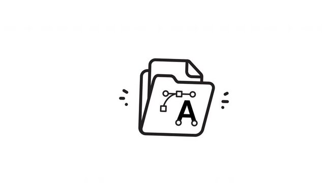 Adobe illustrator file icon in a simple black outline on a white background. Suitable for technology and graphic design projects.