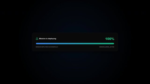 Flat vector illustration of a modern deploying update progress bar with percentage indicator, representing software deployment, system updates, installation progress, and digital workflow