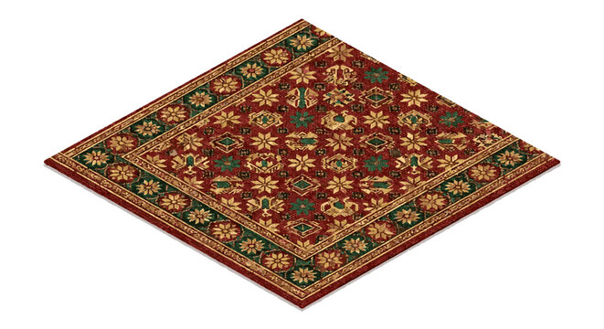 Isometric Tenun Songket Pattern Vector for Sumatran Traditional Textile Illustration