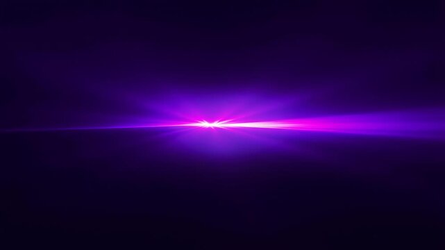 Purple light streaks radiate across a dark abstract field from a bright central flare. Technology presentations, digital title sequences, and entertainment graphics.