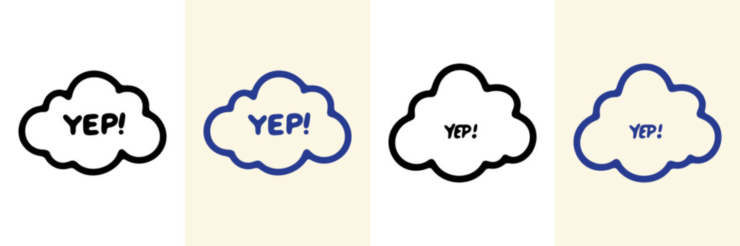 Speech Bubbles Hand Drawn Doodle Icon Set. Affirmation And Agreement Sketch Symbol Collection. Communication And Social Media Context. Isolated Vector Illustration