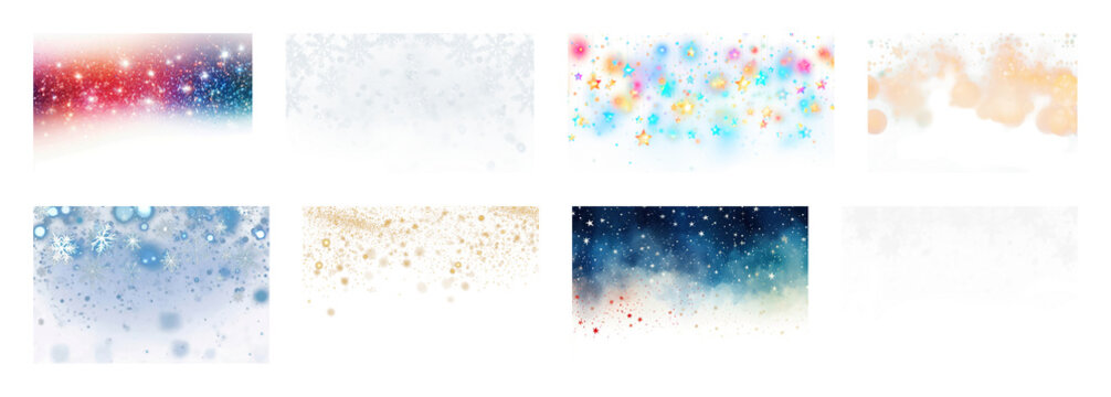 PNG Colorful festive backgrounds collection, element set on transparent background