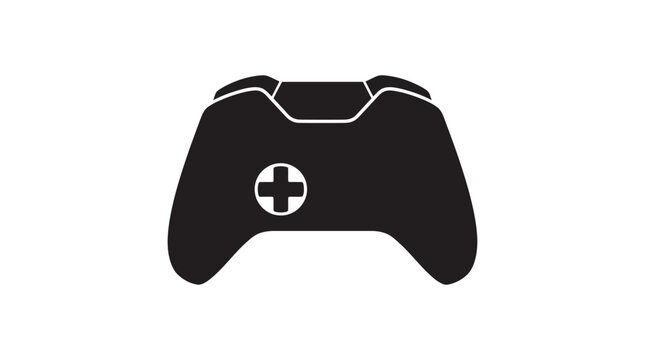 Gaming controller silhouette against a white background