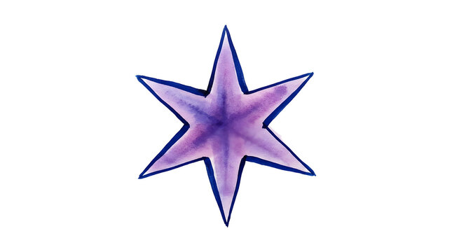 Purple Star Shape Watercolor