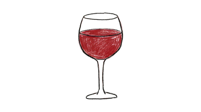 Red Wine Glass Standing on White Background