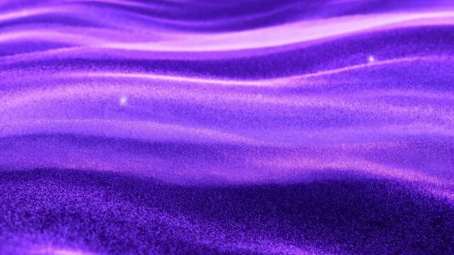 Flowing purple light waves ripple through a dark granular abstract field. Music visualizer, technology presentation, and meditation media.