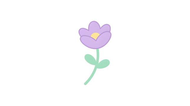Purple Flower Cartoon Plant Simple Drawing