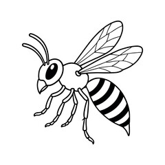 Fototapeta premium Striped Wasp Illustration
