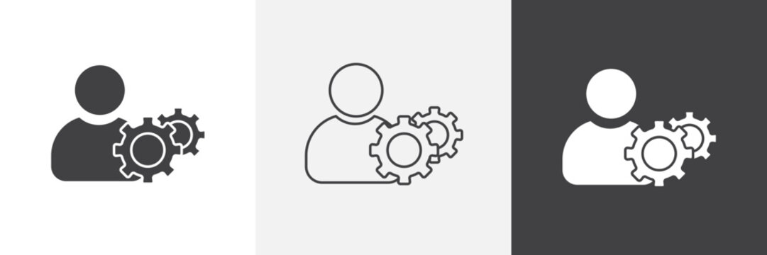Skills set icon flat outline in black