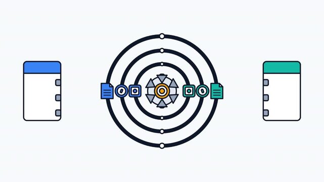2D flat vector business partnership workflow showing contract, finance and resource alignment activating a successful transaction and shared profit.