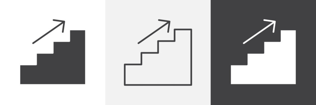 Next steps icon flat outline in black