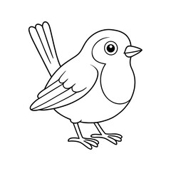 Fototapeta premium Cute Cartoon Robin Bird