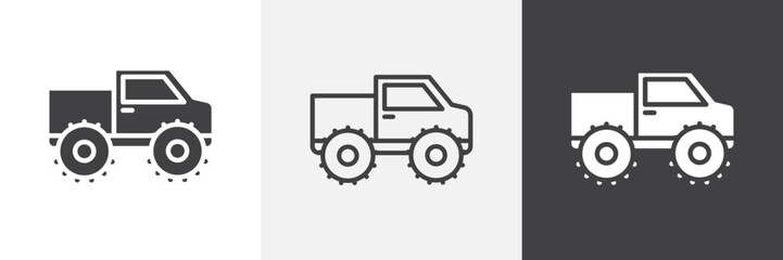 Monster truck icon flat outline in black © ramsey
