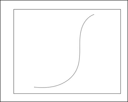 Mathematical s-curve function graph drawn on a coordinate system with s curve sigmoid function graphical plot hand drawn logistic growth axis lines data visualization statistical curve