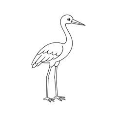 Fototapeta premium Simple Stork Line Drawing
