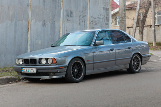 Chisinau, Moldova-February 6, 2025: BMW 5 (E34), third generation of the BMW 5 Series