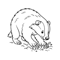 Cartoon Badger Digging © ieps