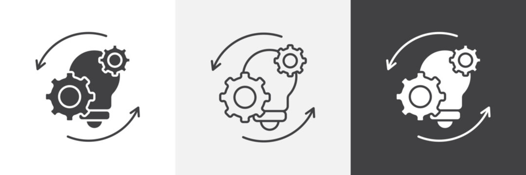 Implementation icon flat outline in black