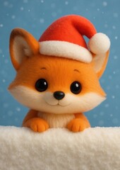 Fototapeta premium Cute festive fox wallpaper
