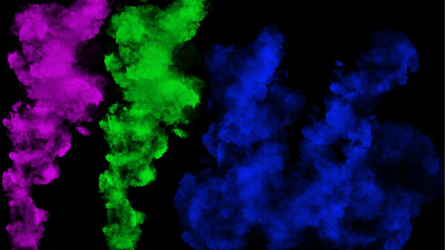 Green purple and blue smoke abstract background