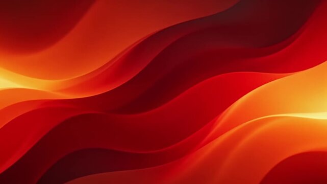 Abstract flowing waves in vibrant orange and red colors creating smooth digital motion background animation sequence