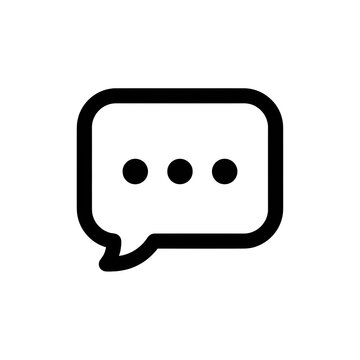 Speech bubble message bubble icon with three dots indicating typing.