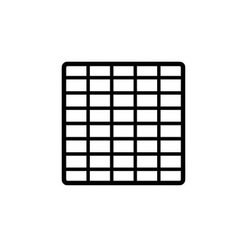 Grid table icon representing data organization and spreadsheet application.
