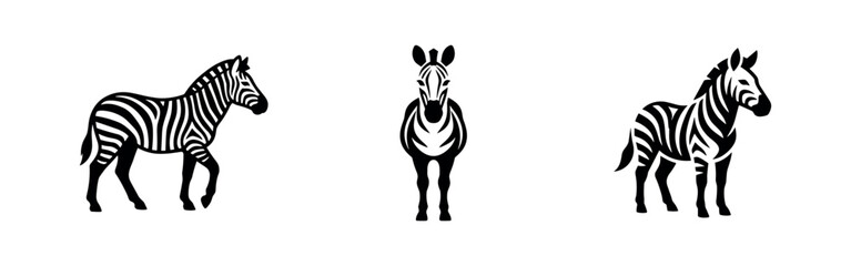 Obraz premium Zebra animal icons set