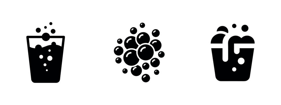 Fizzy drink and bubble icons