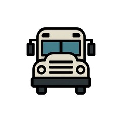 Fototapeta premium Simple school bus icon illustration