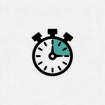 Stopwatch timer icon with green segment