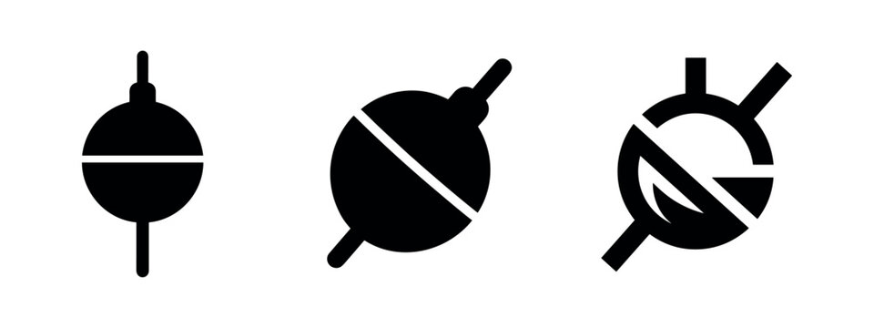 Round fishing float icons.