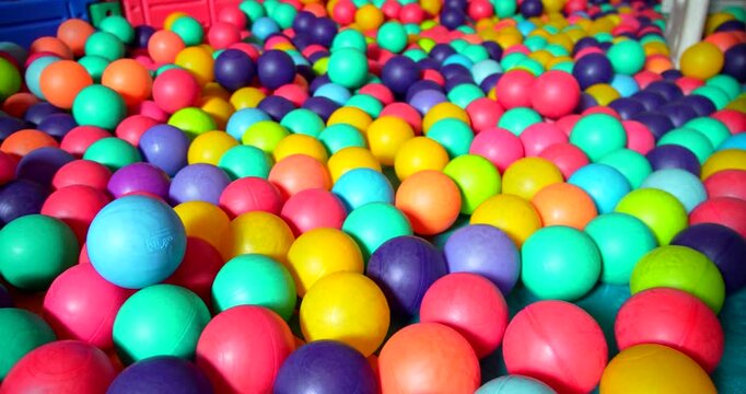 Colorful Plastic Balls in a Children's Indoor Ball Pit