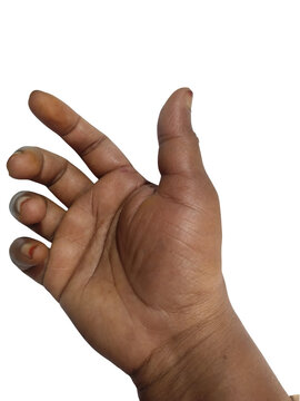Hand waving with open palm