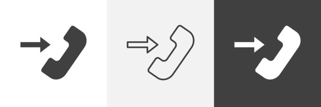 Call outgoing icon flat outline in black