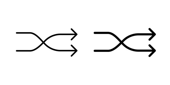 Shuffle Arrow Icon represents random order, switching, rearranging, changing direction, and flexible digital navigation.