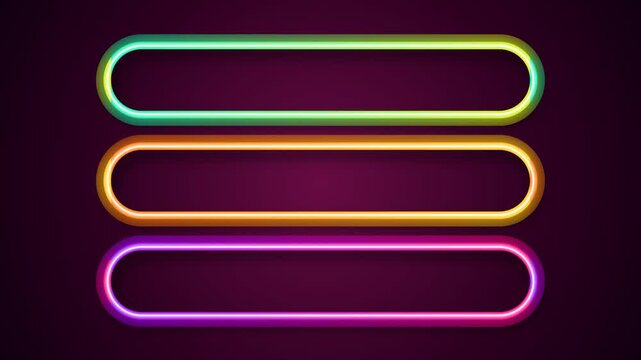 Neon Glowing Rounded Interface Frames