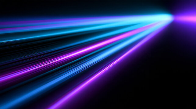 Futuristic Neon Light Streaks with High Speed Motion