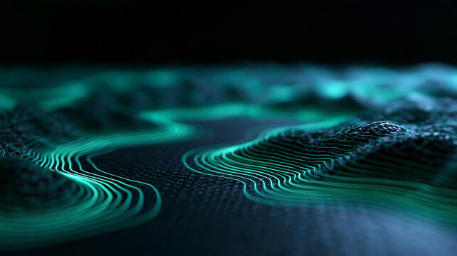 Abstract 3D Topographic Contour Map Data Visualization
